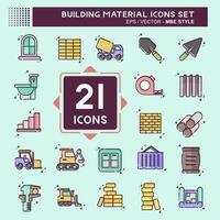 Icon Set Building Material. related to Education symbol. MBE style. simple design editable. simple illustration vector