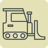 Icon Bulldozer. related to Building Material symbol. hand drawn style. simple design editable. simple illustration vector