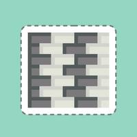 Sticker line cut Outer Wall. related to Building Material symbol. simple design editable. simple illustration vector