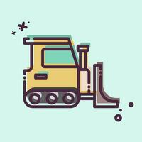 Icon Bulldozer. related to Building Material symbol. MBE style. simple design editable. simple illustration vector