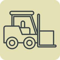 Icon Fork Lift. related to Building Material symbol. hand drawn style. simple design editable. simple illustration vector