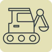 Icon Excavator. related to Building Material symbol. hand drawn style. simple design editable. simple illustration vector