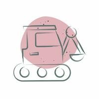 Icon Excavator. related to Building Material symbol. Color Spot Style. simple design editable. simple illustration vector