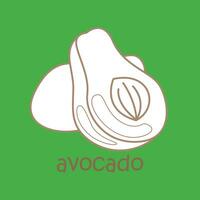 Alphabet A For Avocado Vocabulary School Lesson Cartoon Digital Stamp Outline vector