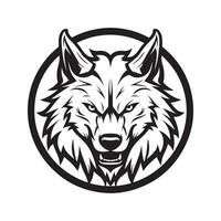 wolf, vintage hand drawn illustration vector