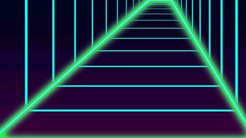 animation grid retro background, neon line light video