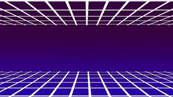 animation grid retro background, neon line light video