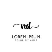 ND Initial Handwriting Template Design vector
