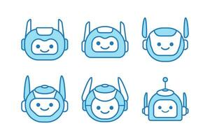 Robot Head Avatar Vector Design. Cartoon Mascot Robot Head Icon Design