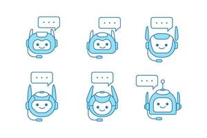 Chatbot Icon or Virtual Assistant Icon Design with Bubble Speech and Headset Icon vector