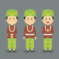 avatar de un banten indonesio personaje con varios expresión vector