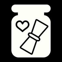 Love letter in a bottle Vector Icon