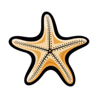 Ai generated starfish with orange and black stripes on a transparent background png