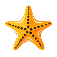 Ai generated starfish with orange and black stripes on a transparent background png