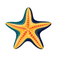 Ai generated starfish with orange and black stripes on a transparent background png