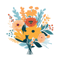 Ai generated bouquet of flowers on transparent background png