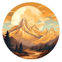 Ai generated mountain landscape clipart png