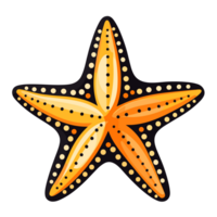 starfish icon, ai generated illustration, on transparent background png
