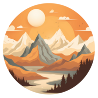 Ai generated mountain landscape clipart png