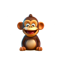 pequeno macaco clipart transparente fundo generativo com ai png