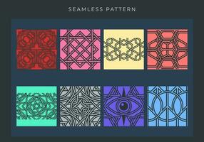 Set of Geometry over lapping outline seamless pattern element vector for background. Modern and stylish shape texture. Fit for banner, backdrop, poster, fabrique, cover. Vector Eps 10