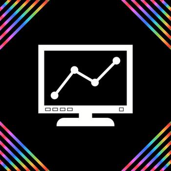 Graph line Screen Vector Icon