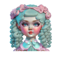 Porcelain Doll Faces AI Generated png