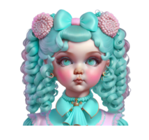 Porcelain Doll Faces AI Generated png