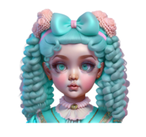 Porcelain Doll Faces AI Generated png