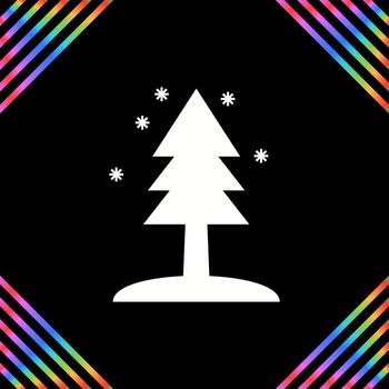 Tree in Snow Vector Icon