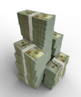 stacks of US dollar notes. 3d rendering on bundles of money png