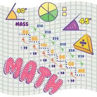 Different math operator and angles Math class concept Vector illustration