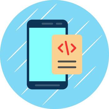 móvil codificación vector icono diseño