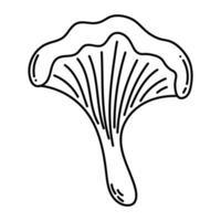 Simple vector doodle. Sketch drawing of forest mushroom. Easy to change color.