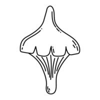 Simple vector doodle. Sketch drawing of forest mushroom. Easy to change color.