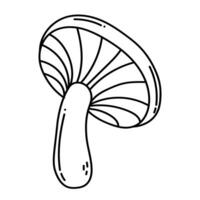 Simple vector doodle. Sketch drawing of forest mushroom. Easy to change color.