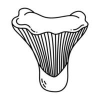 Simple vector doodle. Sketch drawing of forest mushroom. Easy to change color.