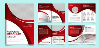 Professional and Creative Corporate Business Brochure Minimalist 8 pages brochure Design Print Template vector