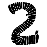 Number 2 font design png