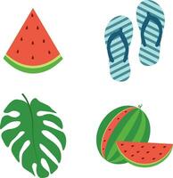 Summer Beach Set. Simple Pattern. Isolated Vector. vector