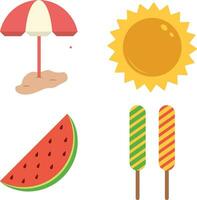 Summer Beach Set. Simple Pattern. Isolated Vector. vector