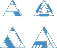 Futuristic Triangle Hud Frame Set. Simple Design. Vector Illustration