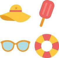 Summer Beach Set. Simple Pattern. Isolated Vector. vector