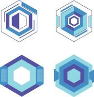 Futuristic Hexagon Hud Frame Set. Simple Pattern. Isolated Vector