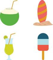 Summer Beach Set. Simple Pattern. Isolated Vector. vector