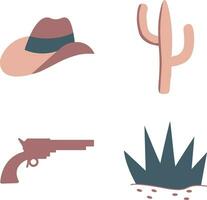 Wild West Element Collection. In Old Boho Style. Vector Illustration