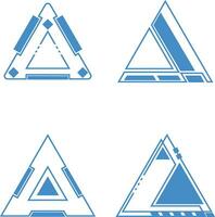 Futuristic Triangle Hud Frame Set. Simple Design. Vector Illustration