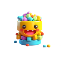 3d kawaii design character adorable and cute on transparent background generative with ai png