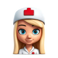 Cartoon style female nurse generative with ai png