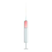 Syringe with pink injection, isolate. Concepts of cosmetic procedures, injection and plastic surgery, vaccination vector